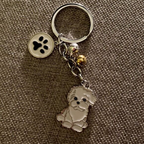 Bichon Frise Dog Keychain - Picture 5 of 7